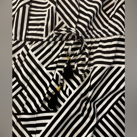 Tommy Bahama Black and White Strapless Dress -M - Picture 5 of 7